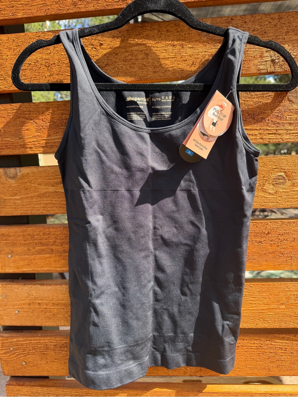 NWT Shapermint All Day Every Day Tank Cami XL Black Shapewear